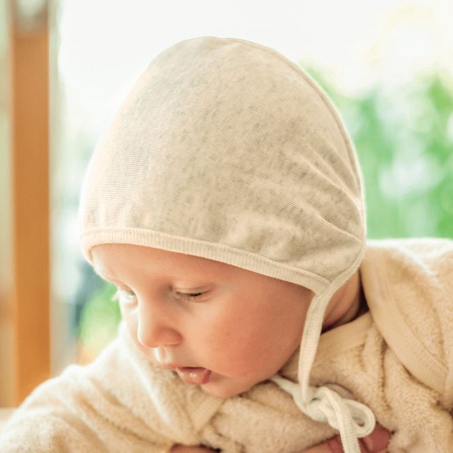Neurodermitis Baby Häubchen Silberfaden