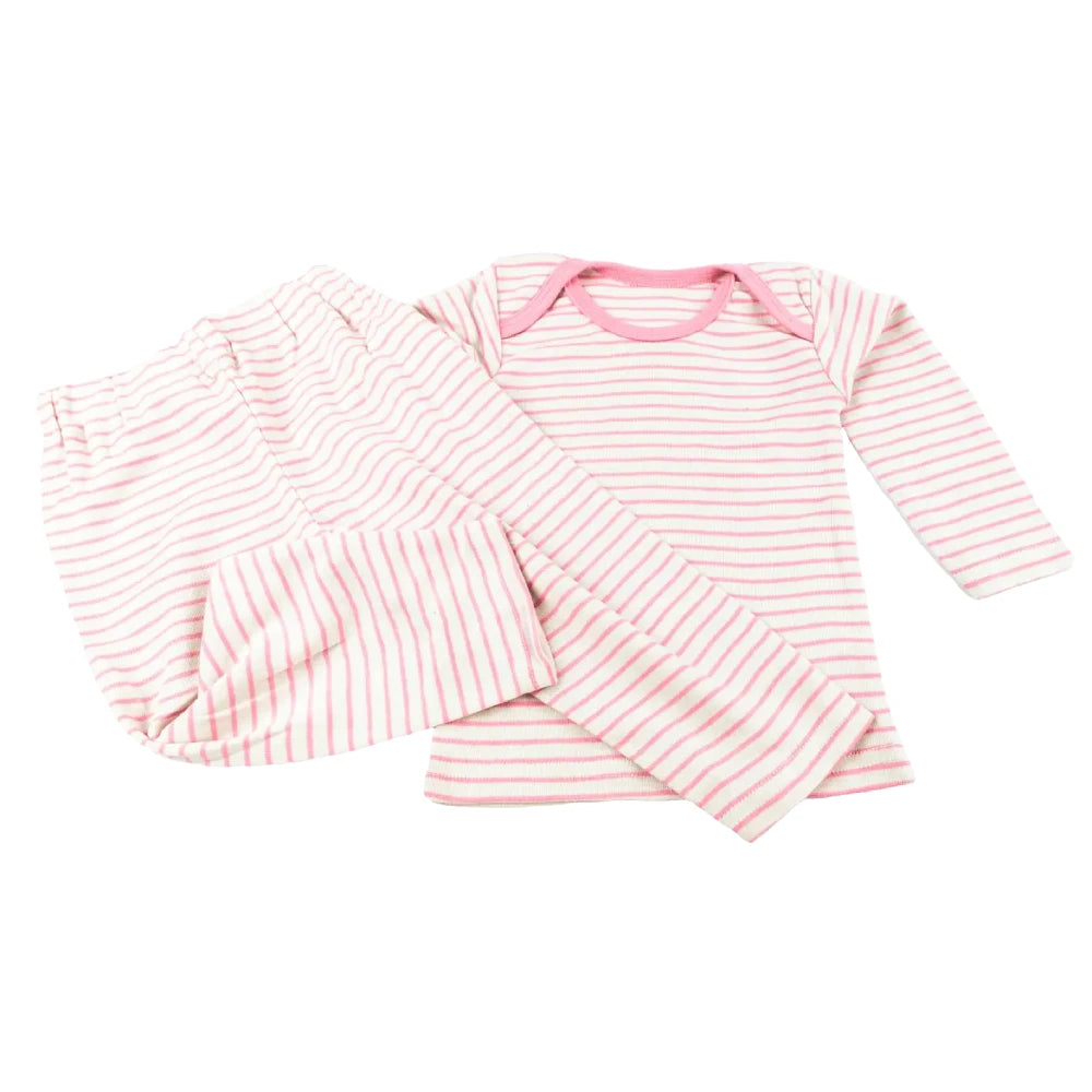 Ringelwäscheset langarm Rosa Ringel