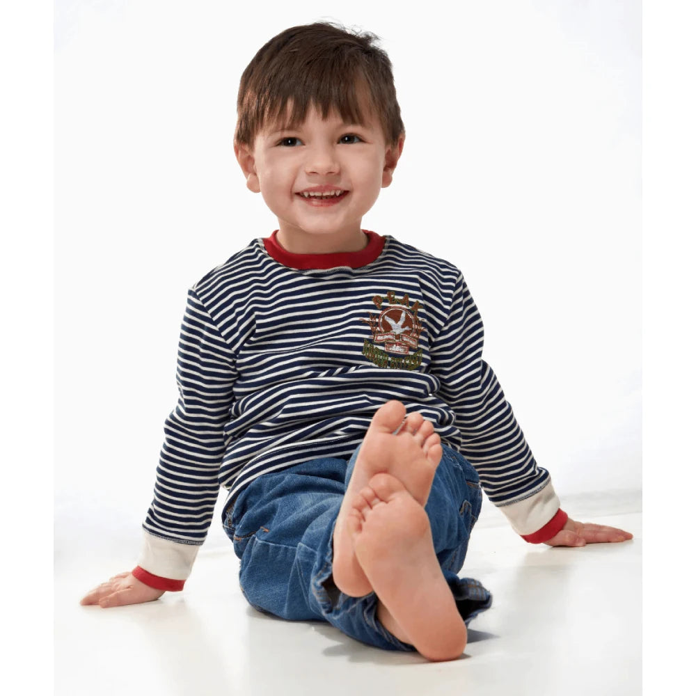 Kinder Shirt Seemann marine Ringel