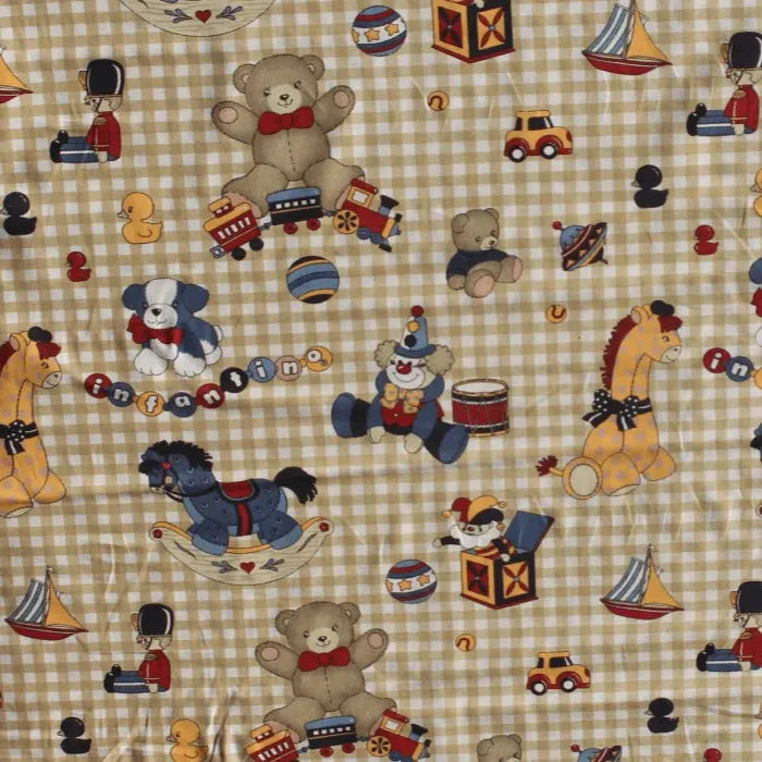 Stoff Baumwolle Beige verspieltes Design