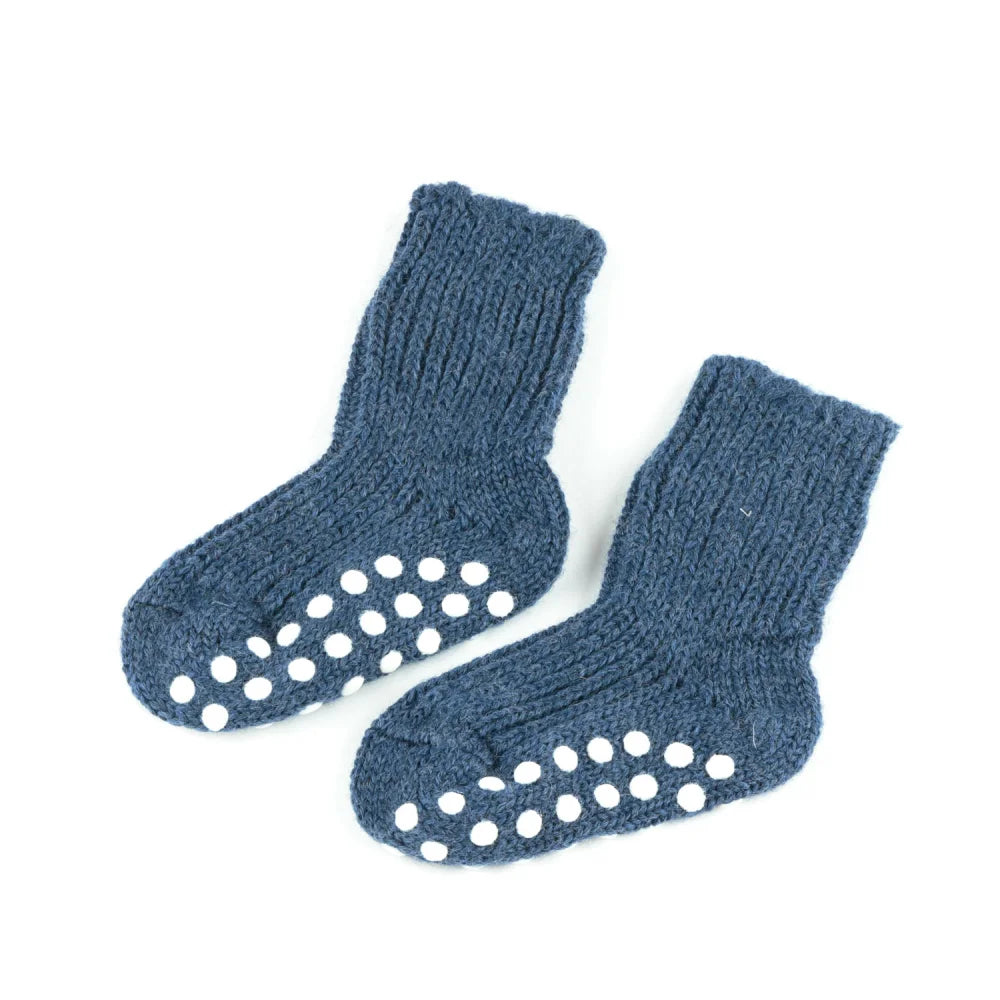 Stopper Socken Wolle Blau