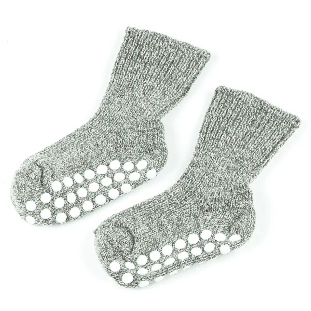 Stopper Socken Wolle Grau