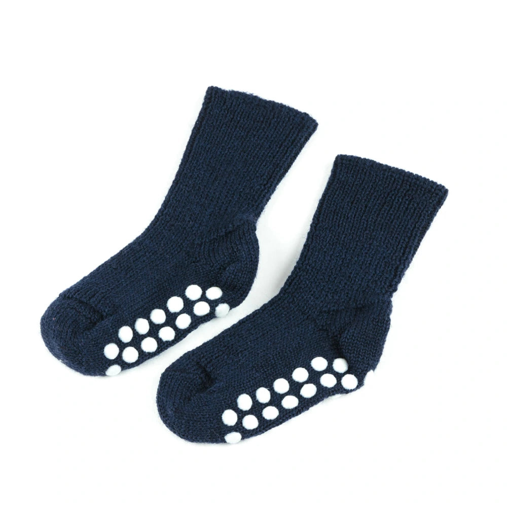 Stopper Socken Wolle Marine