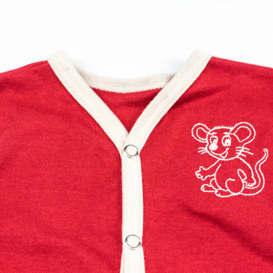 Baby Strampler Maus Rot