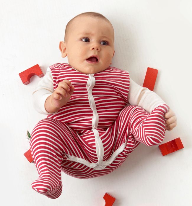 Baby Strampler Roter Ringel