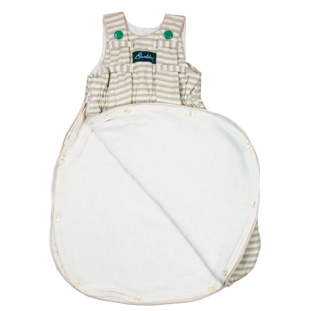 Gestreifter Bambini Schlafsack mit Leo Stickerei