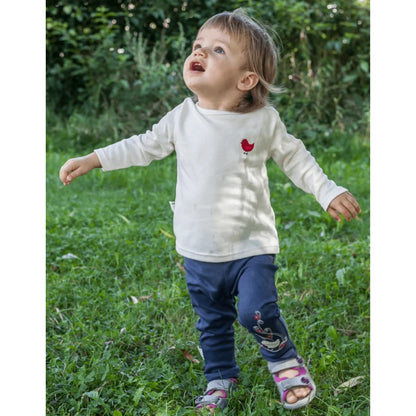 Basic Shirt Natur mit Vogelstick