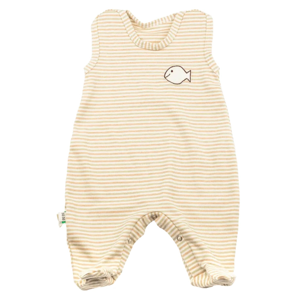 Baby Strampler Fisch bunter Ringel