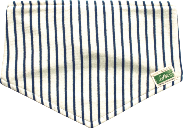 blau | natur gestreiftes Halstuch mit Klettverschluss
