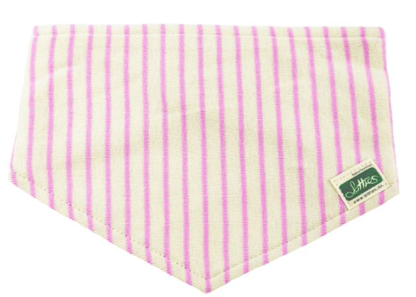 rosa | natur gestreiftes Halstuch mit Klettverschluss